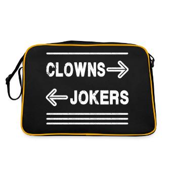 Clowns Left, Jokers Right - Meme - Retro Bag - black/gold - Back