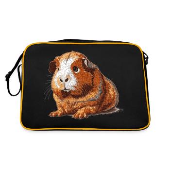 Cute Retro Guinea Pig 8 Bit Graphics - Retro Bag - black/gold - Back