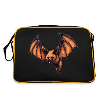 Flughund in 8 Bit Retro Videospiele Grafik - Retro Tasche - Schwarz/Gold - Hinten