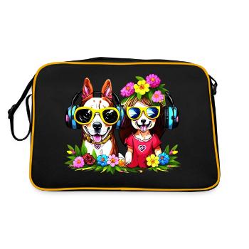 Chien heureux - Sac Retro - noir/or - Dos