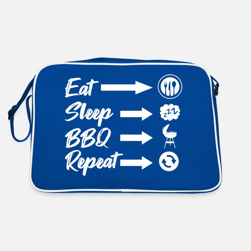 Eat Sleep BBQ Repeat Smoker Barbecue Grilling Retro Bag