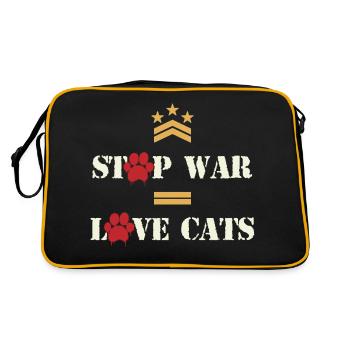 Stop War Love Cats - Sac Retro - noir/or - Dos