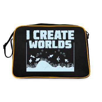 I Create Worlds Fish Keeping Aquarium Owner - Retro Bag - black/gold - Back