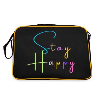 stay happy - Retro Bag - black/gold - Back