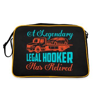 A Legendary Legal Has Retired Tow Truck Driver - Retro Bag - black/gold - Back