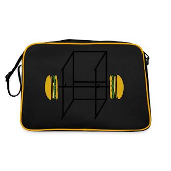 Sport Gym Fitness Hamburger - Retro Bag - black/gold - Back