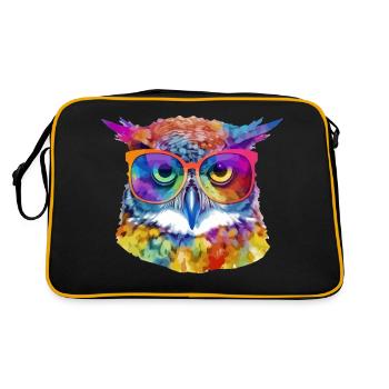 Ouz the owl - Retro Bag - black/gold - Back