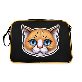 Samtpfoten-Zauber: Süße Katze - Retro Tasche - Schwarz/Gold - Hinten