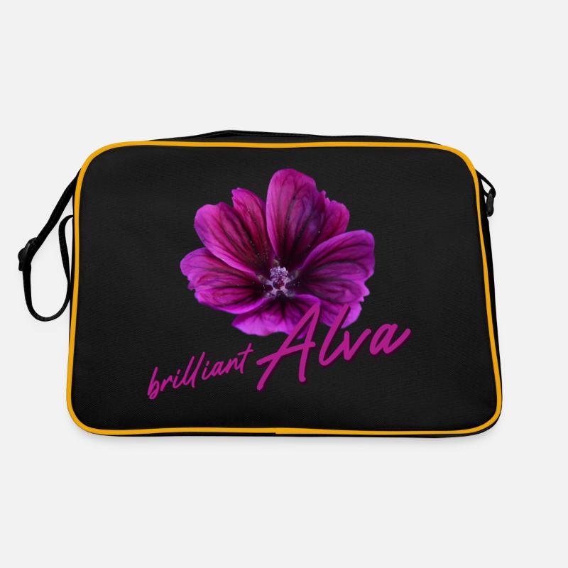 Alva Geburtstag Alva - Retro Tasche - Schwarz/Gold
