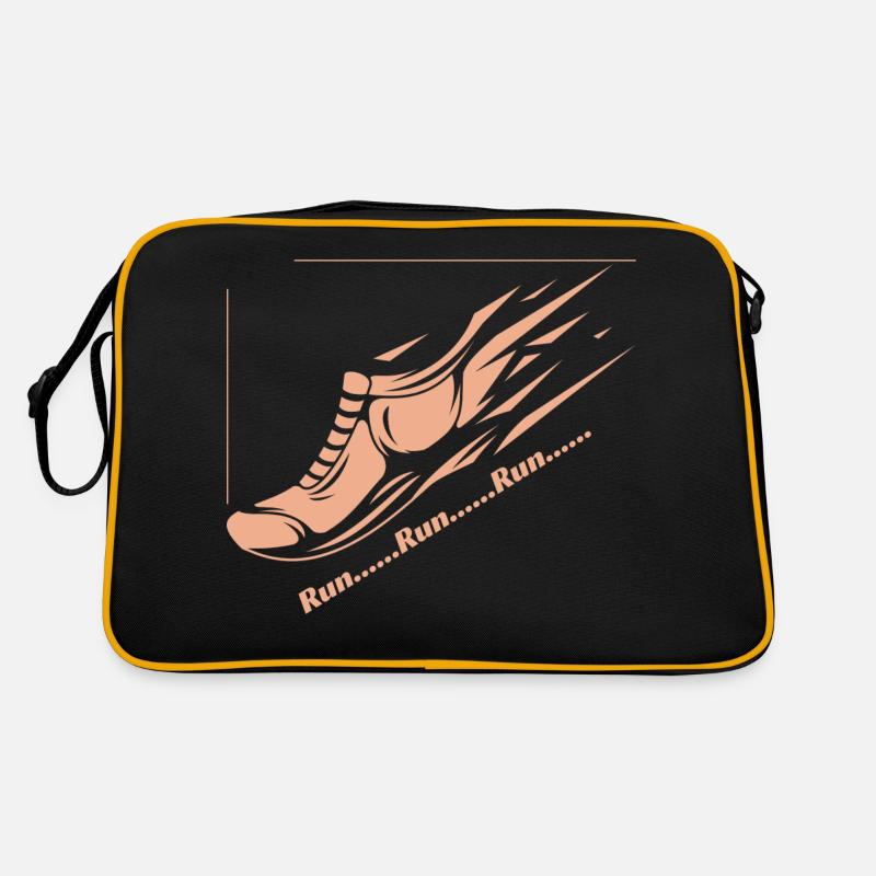 Run... Run... Run... - Retro Bag - black/gold