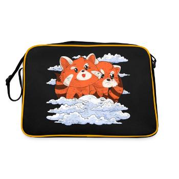 Chinese Animal Gift Clouds Red Panda - Retro Bag - black/gold - Back