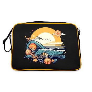 Sunset over the sea - Retro Bag - black/gold - Back