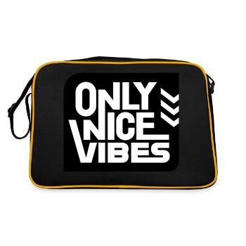 ONLY NICE VIBES - Retro Tasche - Schwarz/Gold - Hinten