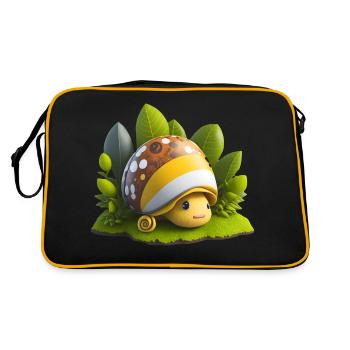 Kleine Schnecke - Retro Tasche - Schwarz/Gold - Hinten
