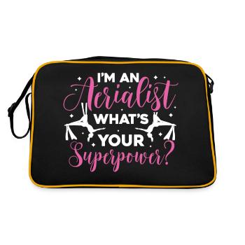 I'm an Aerialist. What's your superpower? - Retro Tasche - Schwarz/Gold - Hinten