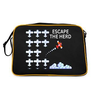 Flugzeug-Spotter und Fotograf - Retro Tasche - Schwarz/Gold - Hinten