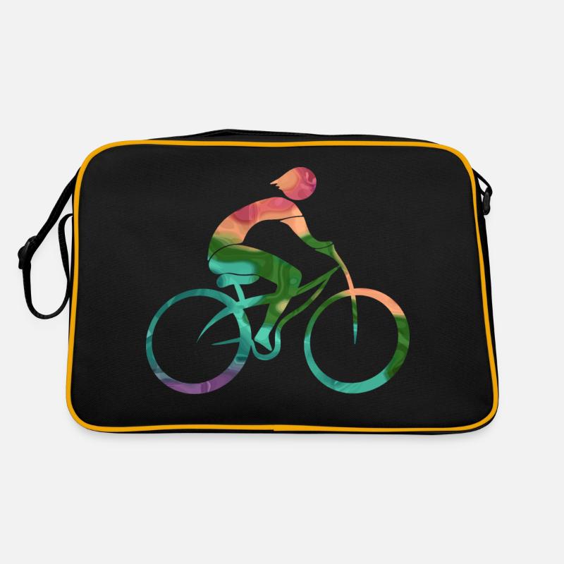 Radfahrer - Retro Tasche - Schwarz/Gold