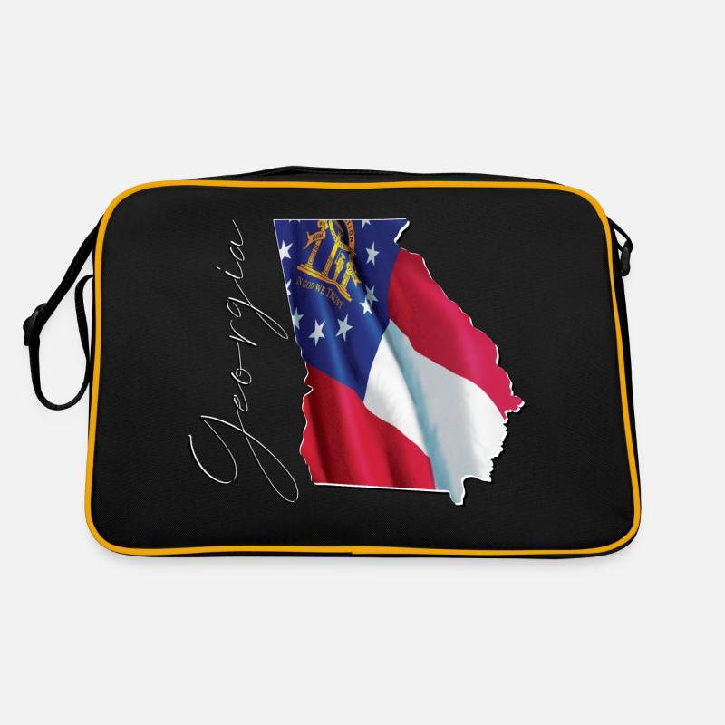Georgia (USA) | echte Flagge | Flag Map Script Retro Tasche