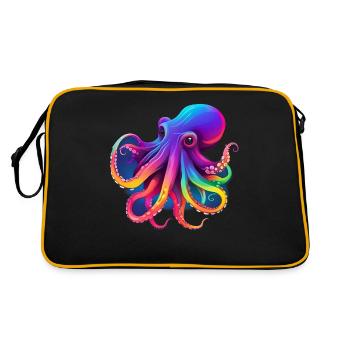 Octopus colored Nr.2 - Retro Tasche - Schwarz/Gold - Hinten