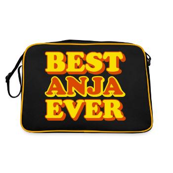 Anja Vorname Lustiges Geschenk - Retro Tasche - Schwarz/Gold - Hinten