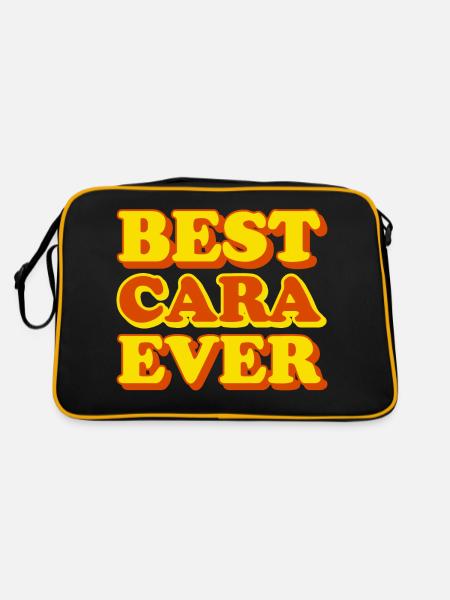 Cara Prénom Drôle de cadeau - Sac Retro - noir/or - Dos