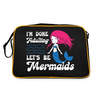 Im Done Adulting Lets Be Mermaids - Retro Tasche - Schwarz/Gold - Hinten
