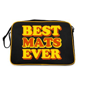 Mats First Name Funny Gift - Retro Bag - black/gold - Back