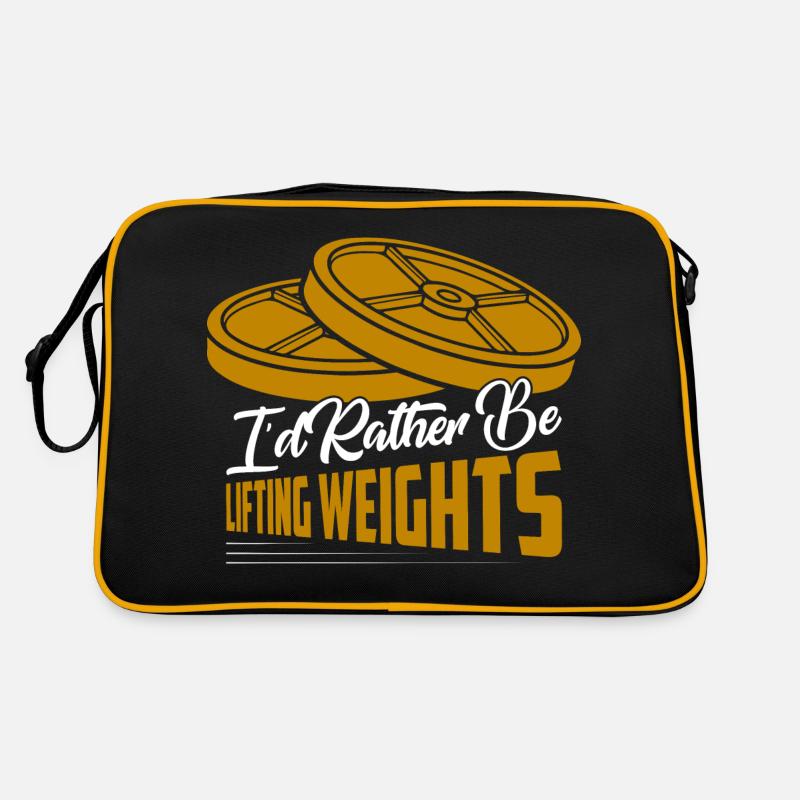 I'd Rather Be Weight Lifting Workout Training Retro Tasche