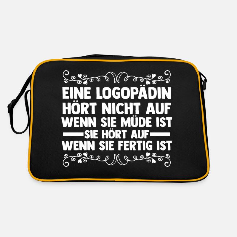 Logopädie Logopädin - Retro Tasche - Schwarz/Gold