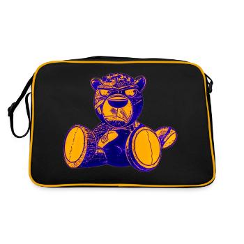 Creepy Teddy Yellow - Retro Tasche - Schwarz/Gold - Hinten
