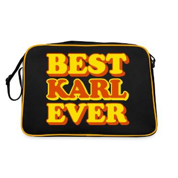 Funny gift with first name Karl - Retro Bag - black/gold - Back