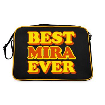 Cadeau amusant avec prénom Mira - Sac Retro - noir/or - Dos