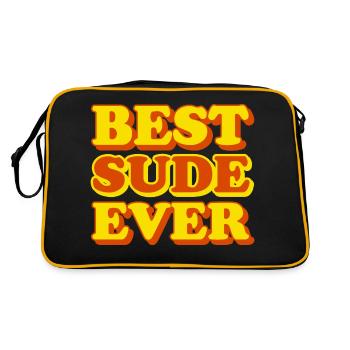 Sude Vorname, lustiges Geschenk - Retro Tasche - Schwarz/Gold - Hinten