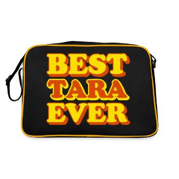 Tara prénom, drôle de cadeau - Sac Retro - noir/or - Dos