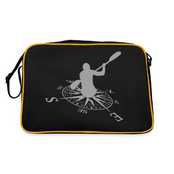 Paddeln - Retro Tasche - Schwarz/Gold - Hinten