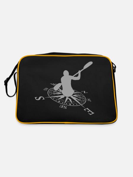 Paddeln - Retro Tasche - Schwarz/Gold - Hinten
