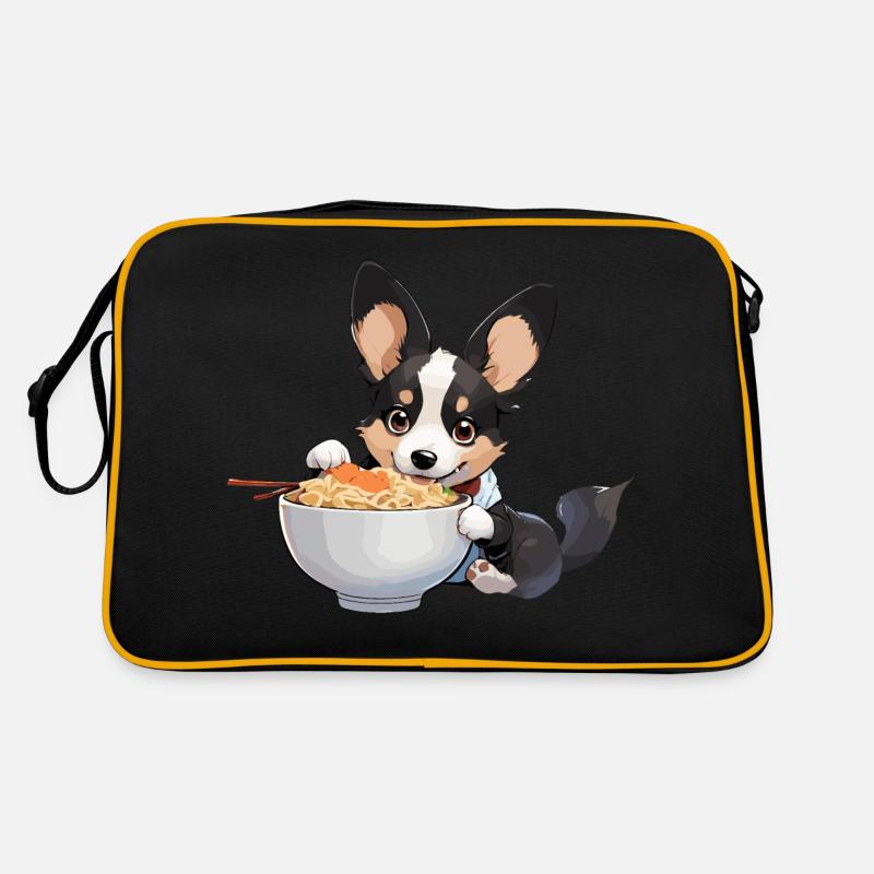 Corgi qui mange des ramens #3 Sac Retro