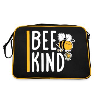 Be Kind Cute Honey Kindness Bee Love Inspirational - Retro Bag - black/gold - Back