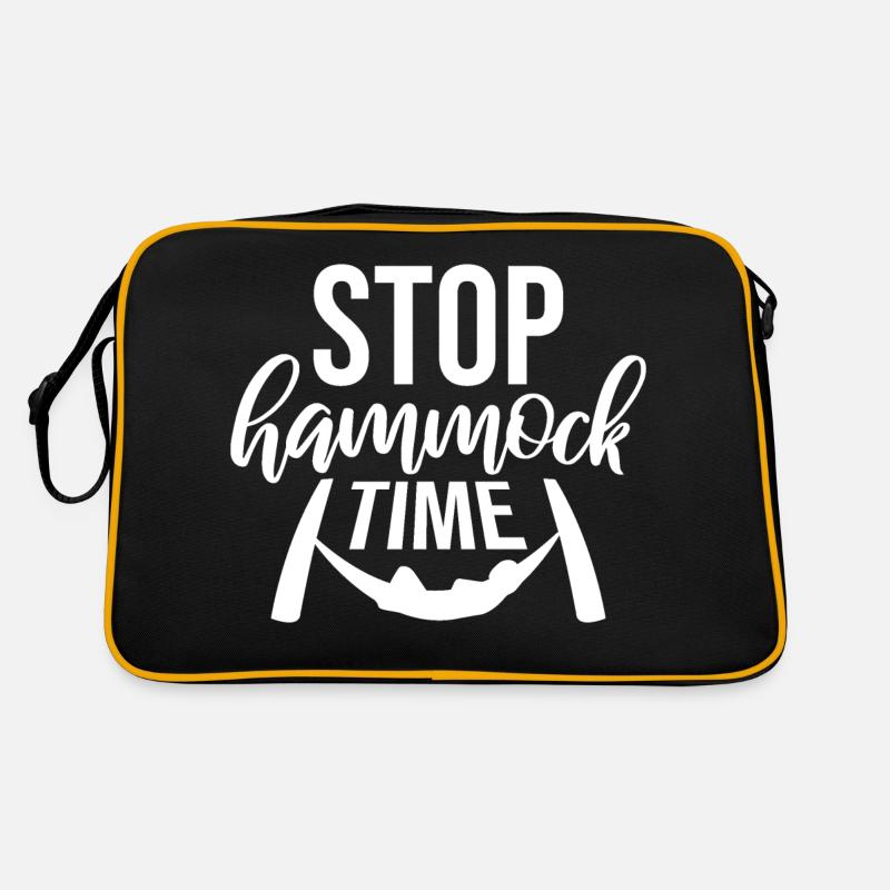 Funny Stop Hammock Time Relaxing Sleeping Camping Retro Bag
