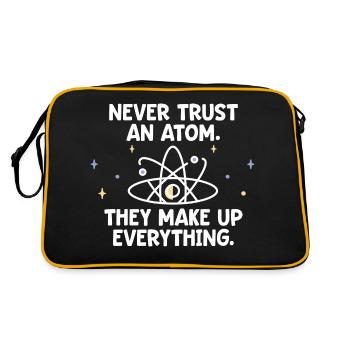 Never trust an atom - they invent everything - Retro Bag - black/gold - Back