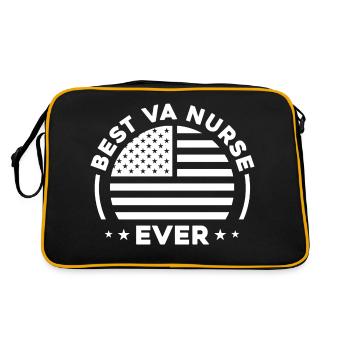 Best VA Nurse ever - Retro Tasche - Schwarz/Gold - Hinten
