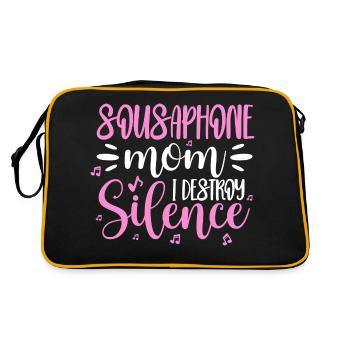 Sousaphone Maman Je Détruis Silence Sousaphoniste - Sac Retro - noir/or - Dos