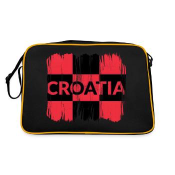 Croatia hrvatska croatia hrv hr zagreb split flag - Retro Bag - black/gold - Back