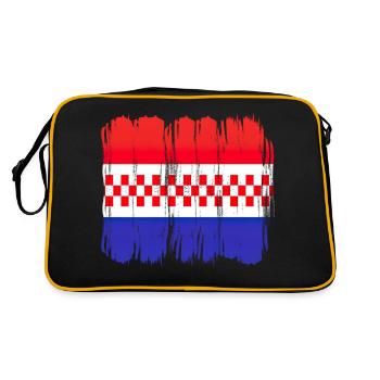 Croatia hrvatska croatia hrv hr zagreb split flag - Retro Bag - black/gold - Back