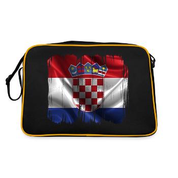 Croatia hrvatska croatia hrv hr zagreb split flag - Retro Bag - black/gold - Back