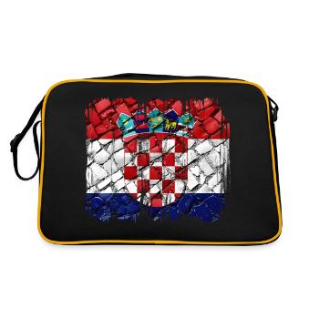 Croatia hrvatska croatia hrv hr zagreb split flag - Retro Bag - black/gold - Back