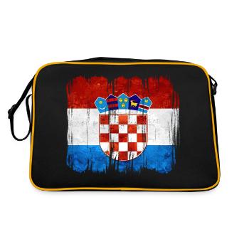 Croatia hrvatska croatia hrv hr zagreb split flag - Retro Bag - black/gold - Back
