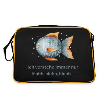 Sweet fish - blubb, blubb, blubb - Retro Bag - black/gold - Back