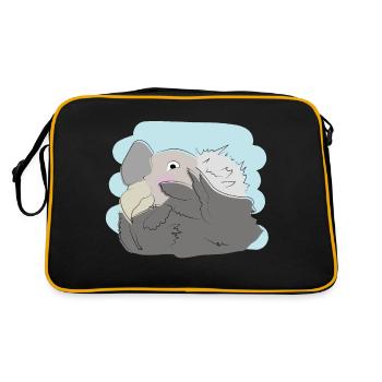 Design illustré avec un vautour - Sac Retro - noir/or - Dos