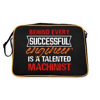 Behind Every Successful Engineer Is A Talented - Retro Bag - black/gold - Back
